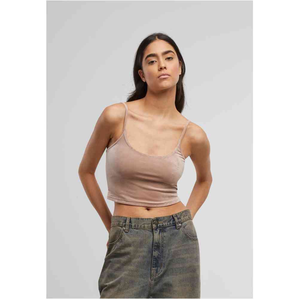 Urban Classics - Short Velvet Crop top - Pink